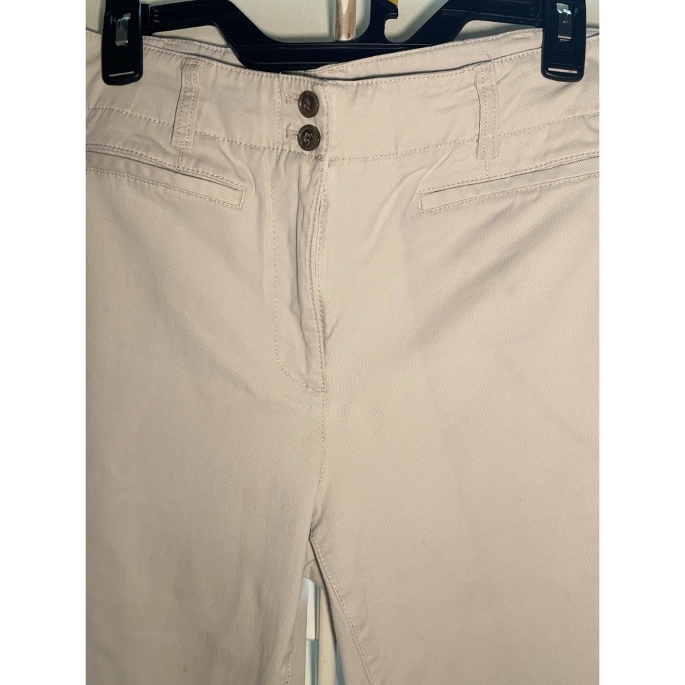 Talbots 6 Wide Leg Ankle Twill Pants Women's Flat Front Trouser Mid Rise Khakis - Picture 3 of 9